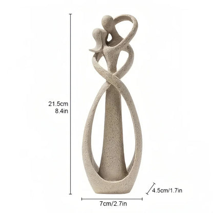 Escultura Abstrata de Casal Beijando em Resina para Decoração de Interiores