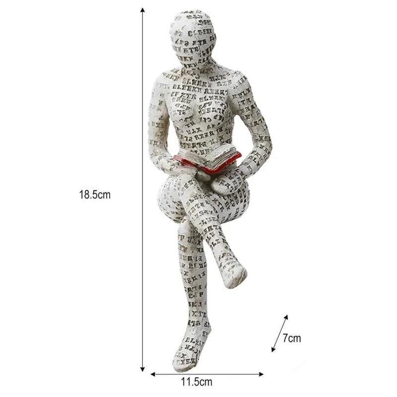Escultura Abstrata de Resina para Decoração de Sala de Estar