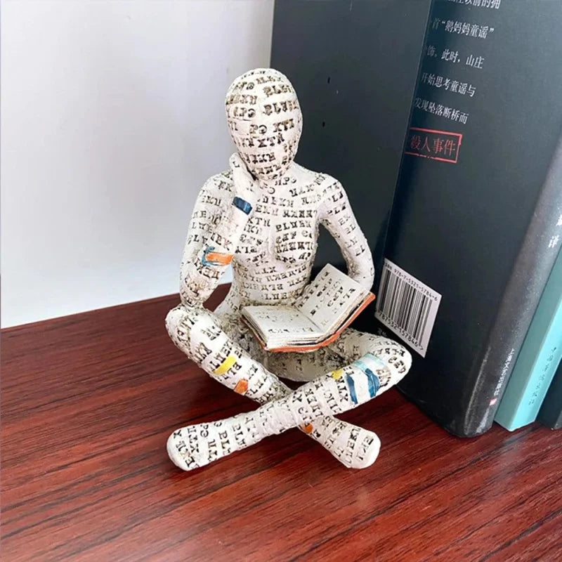 Escultura Abstrata de Resina para Decoração de Sala de Estar