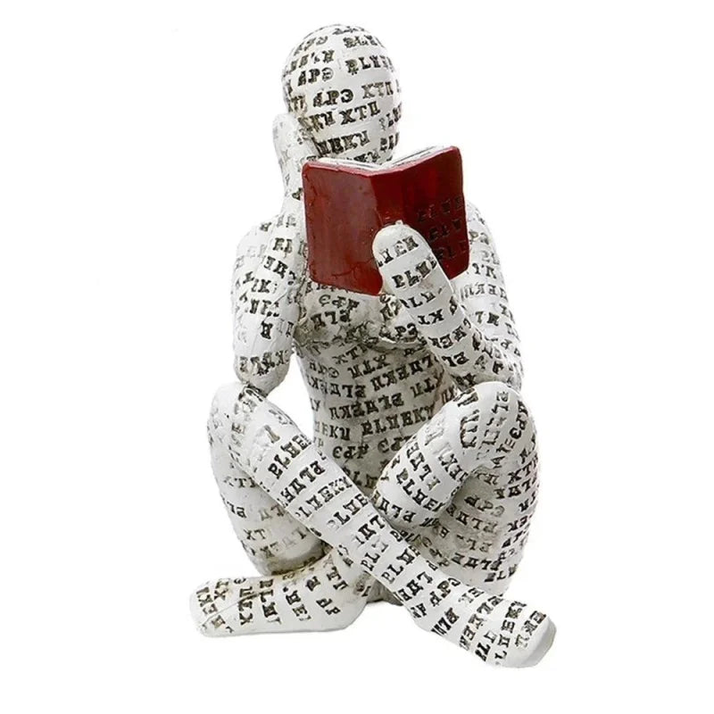 Escultura Abstrata de Resina para Decoração de Sala de Estar