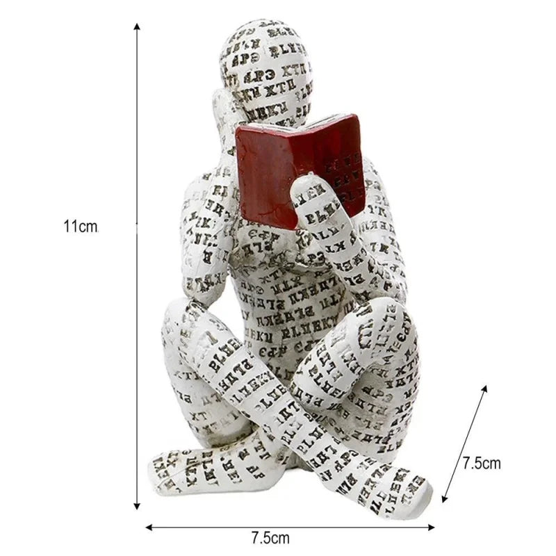 Escultura Abstrata de Resina para Decoração de Sala de Estar