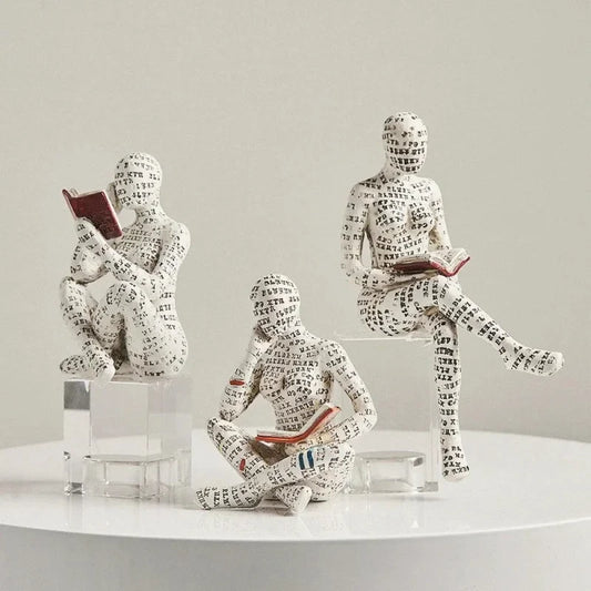 Escultura Abstrata de Resina para Decoração de Sala de Estar