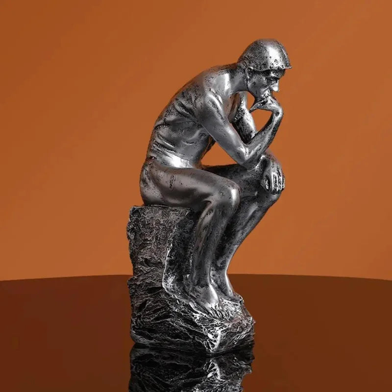 Escultura Abstrata em Resina do Pensador para Decoração de Ambientes