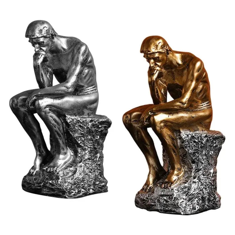 Escultura Abstrata em Resina do Pensador para Decoração de Ambientes