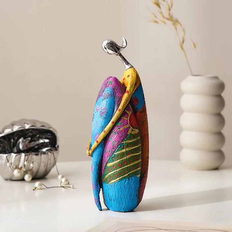 Escultura Abstrata em Resina Estilo Nórdico para Decoração de Interiores