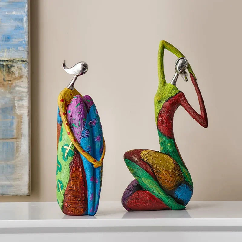 Escultura Abstrata em Resina Estilo Nórdico para Decoração de Interiores