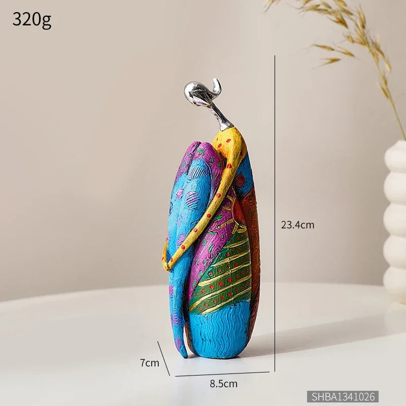 Escultura Abstrata em Resina Estilo Nórdico para Decoração de Interiores