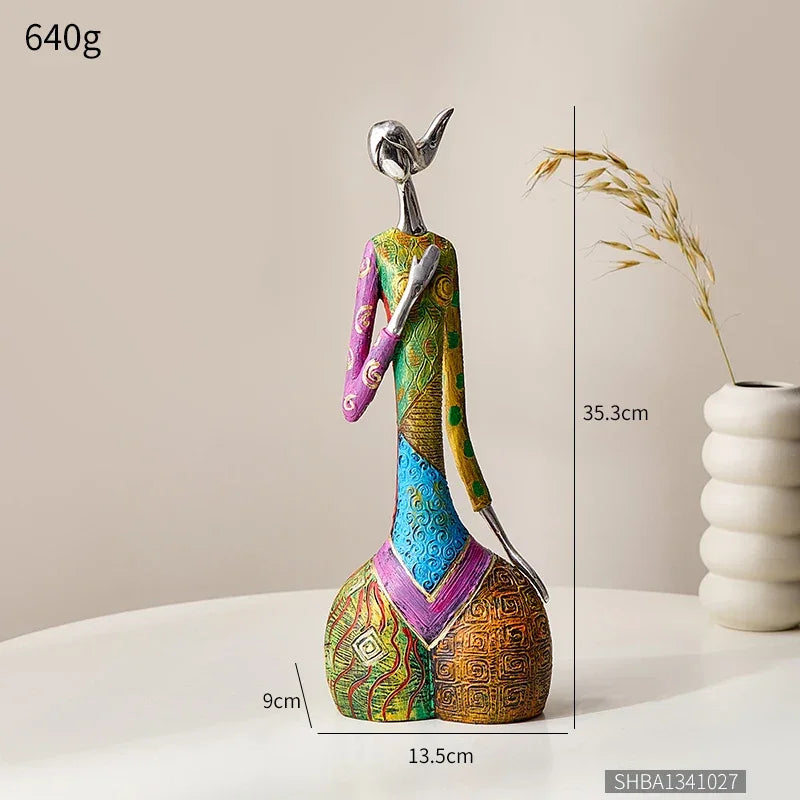 Escultura Abstrata em Resina Estilo Nórdico para Decoração de Interiores