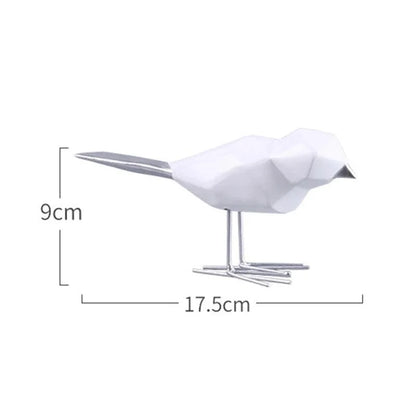 Escultura Decorativa de Pássaro Geométrico em Resina - Arte Moderna para Decoração