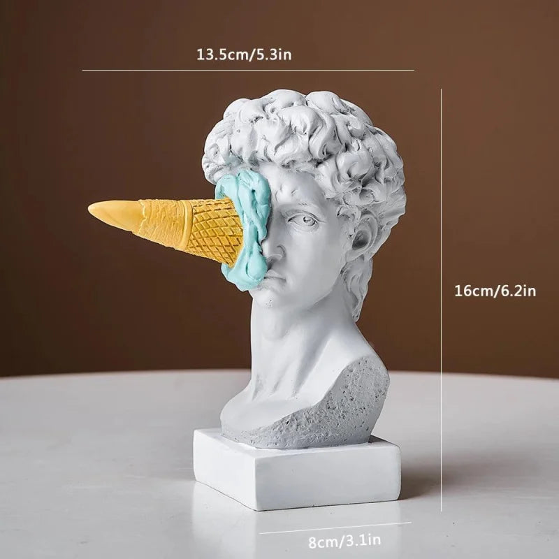 Escultura Pós-Moderna de David em Resina para Decoração - Arte Contemporânea