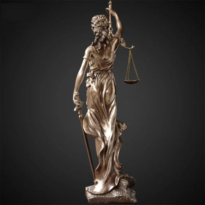 Escultura Themis Deusa da Justiça em Resina para Decoração de Interiores
