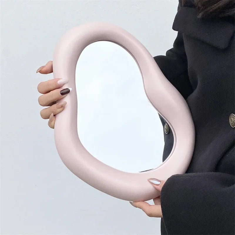 Espelho Decorativo de Maquiagem com Moldura de Cerâmica Elegante