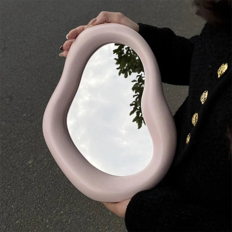 Espelho Decorativo de Maquiagem com Moldura de Cerâmica Elegante