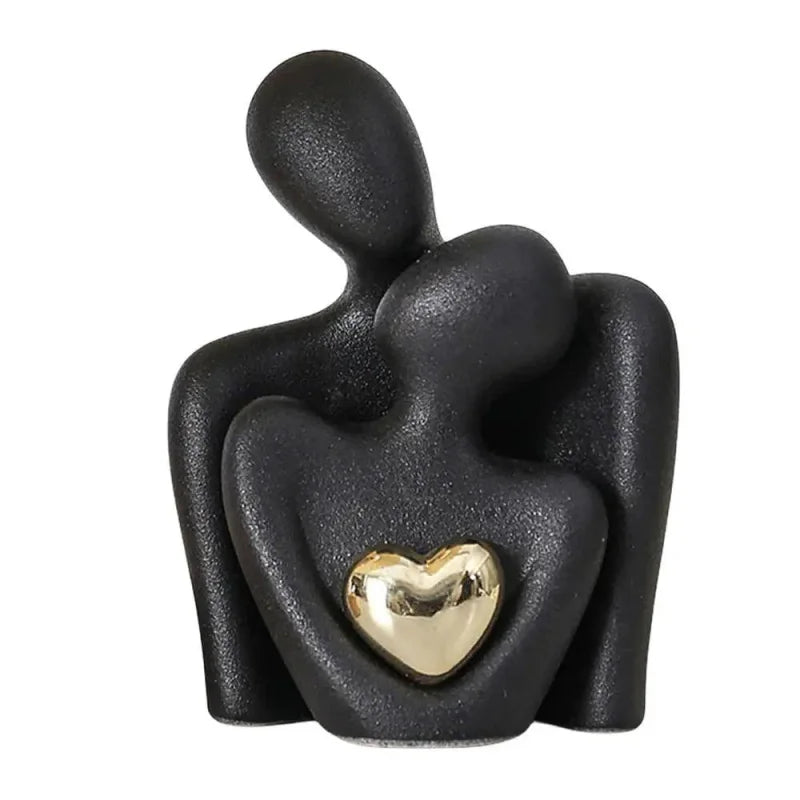 Estátua de Casal em Cerâmica para Decoração Moderna e Elegante