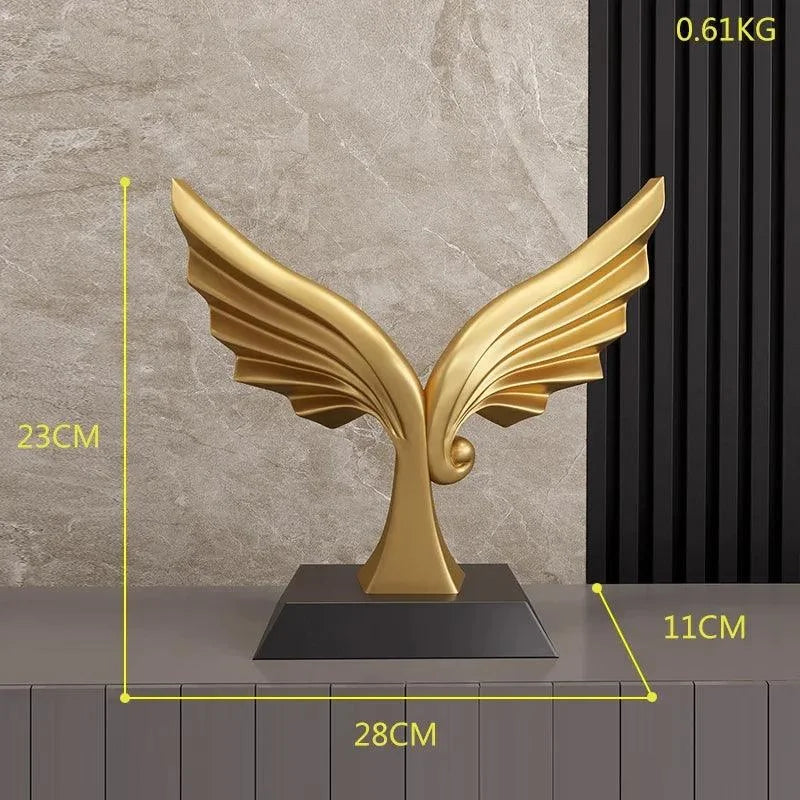 Estátua Moderna de Resina com Bola de Cristal para Decoração de Interiores