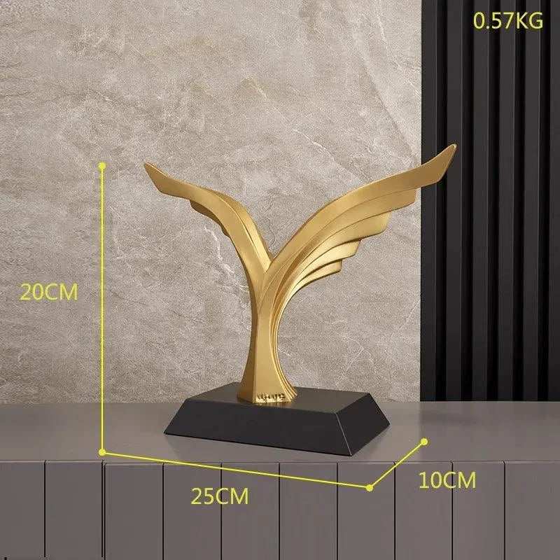 Estátua Moderna de Resina com Bola de Cristal para Decoração de Interiores