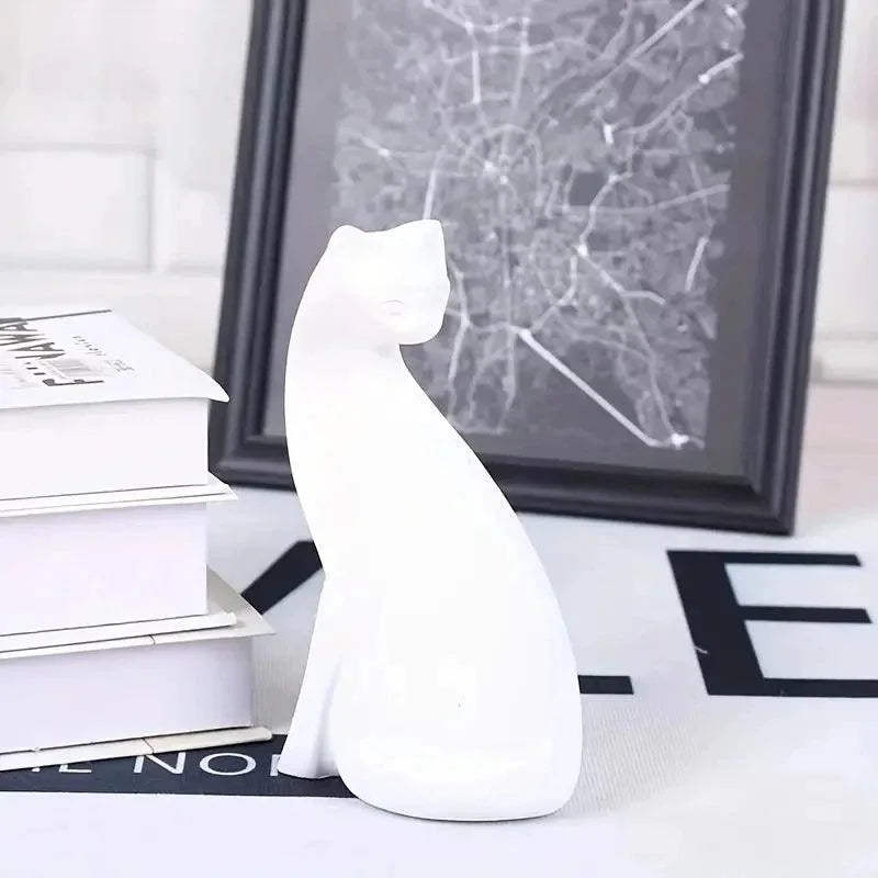 Estátuas Decorativas de Gatos em Resina para Decoração de Ambientes