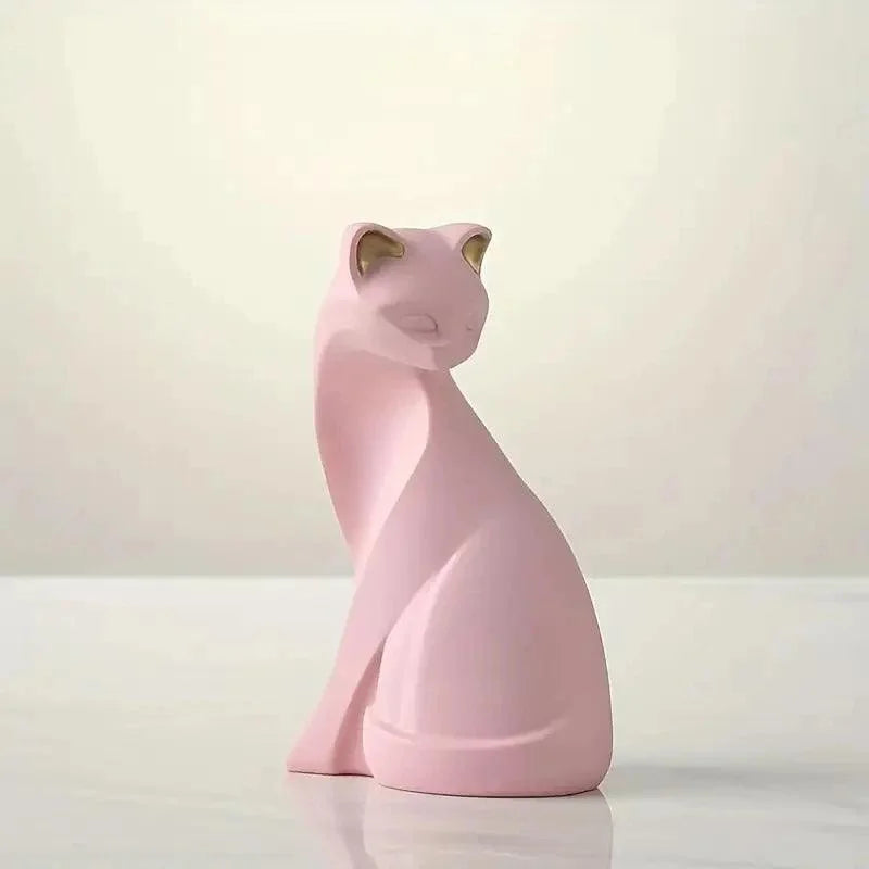 Estátuas Decorativas de Gatos em Resina para Decoração de Ambientes