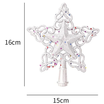 Estrela Brilhante Decorativa para Topo de Árvore de Natal
