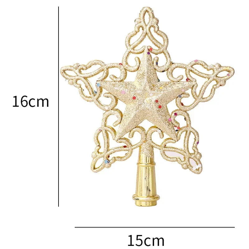 Estrela Brilhante Decorativa para Topo de Árvore de Natal