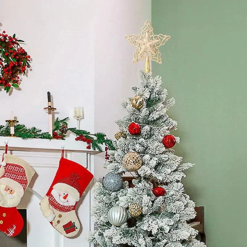 Estrela Brilhante Decorativa para Topo de Árvore de Natal