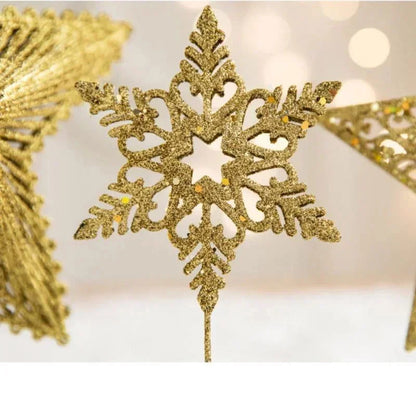 Estrela Dourada de Ferro para Topo de Árvore de Natal Decorativa
