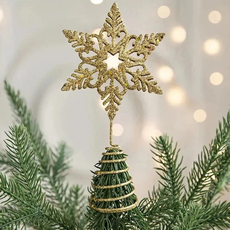 Estrela Dourada de Ferro para Topo de Árvore de Natal Decorativa