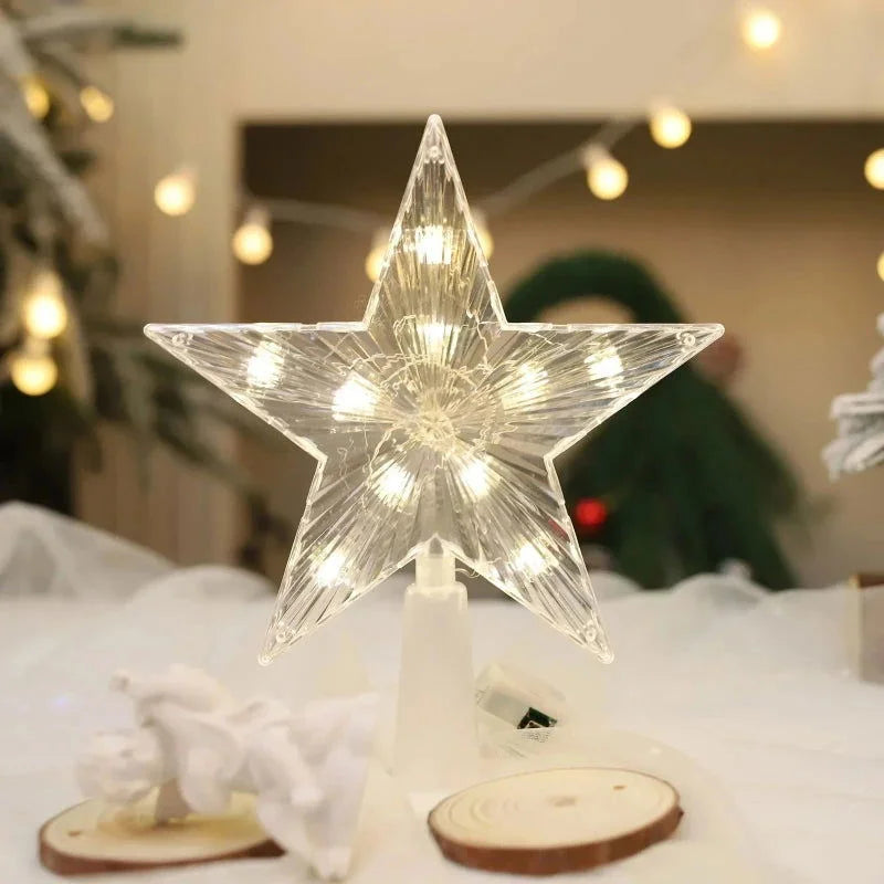 Estrela LED Acrílica Iluminada para Topo de Árvore de Natal