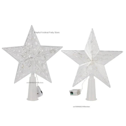 Estrela LED Acrílica Iluminada para Topo de Árvore de Natal