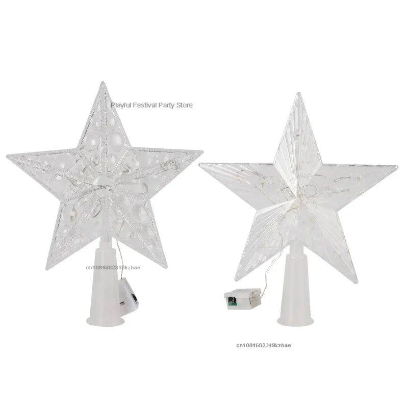 Estrela LED Acrílica Iluminada para Topo de Árvore de Natal