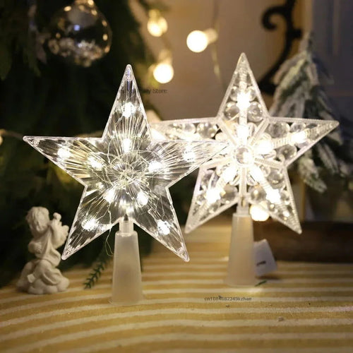 Estrela LED Acrílica Iluminada para Topo de Árvore de Natal
