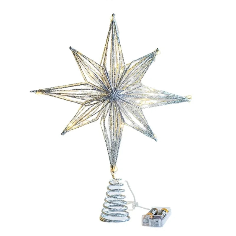 Estrela LED Iluminada Decorativa para Topo de Árvore de Natal