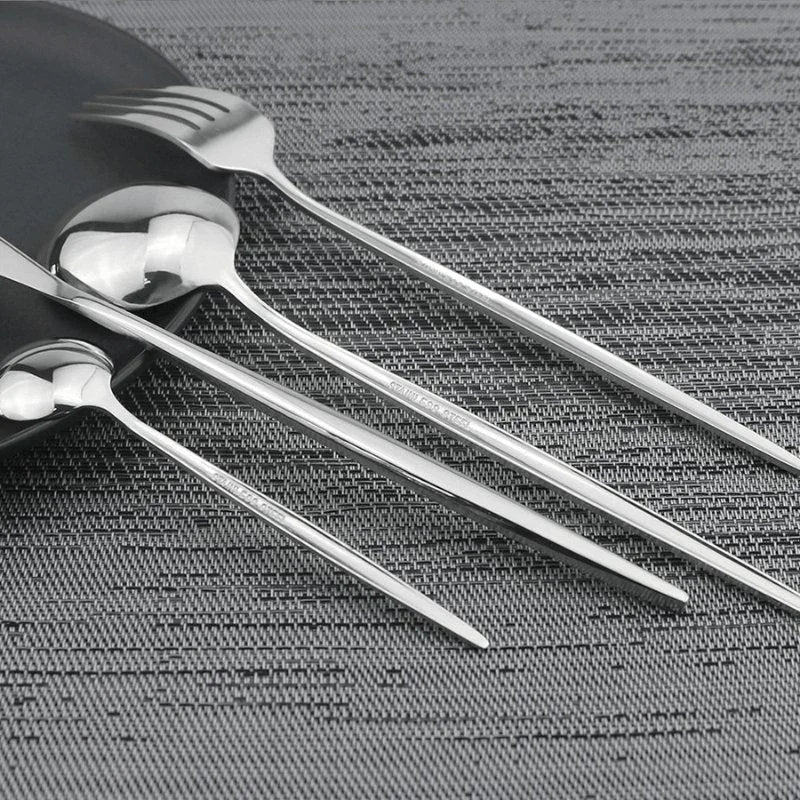 Faqueiro Luxuoso 24 Peças em Aço Inoxidável para Jantar