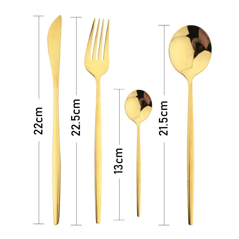 Faqueiro Luxuoso 24 Peças em Aço Inoxidável para Jantar