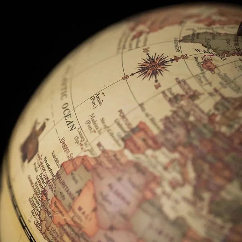 Globo Terrestre Decorativo com Mapa em Inglês para Mesa - Acessório de Decoração