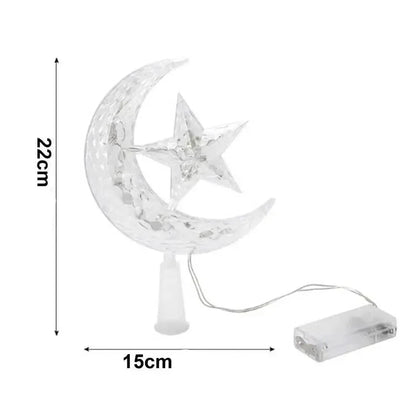 Lâmpada LED Lua e Estrela para Decoração de Árvore de Natal