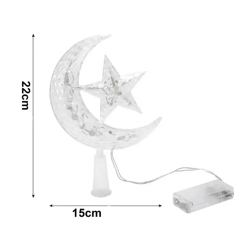 Lâmpada LED Lua e Estrela para Decoração de Árvore de Natal