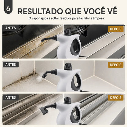 Limpador a Vapor Portátil Alta Pressão 220V — Kit com Acessórios para Cozinha, Sofá, Banheiro, Vidros e Carro