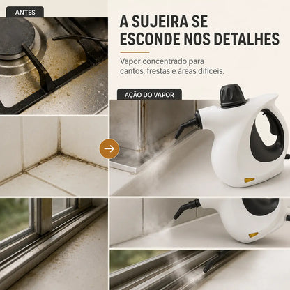 Limpador a Vapor Portátil Alta Pressão 220V — Kit com Acessórios para Cozinha, Sofá, Banheiro, Vidros e Carro