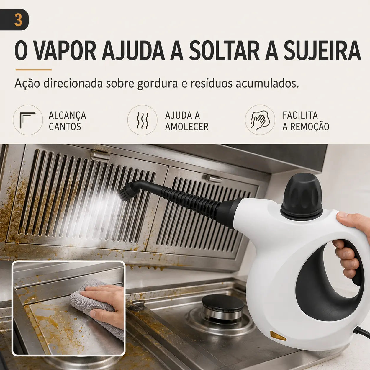Limpador a Vapor Portátil Alta Pressão 220V — Kit com Acessórios para Cozinha, Sofá, Banheiro, Vidros e Carro