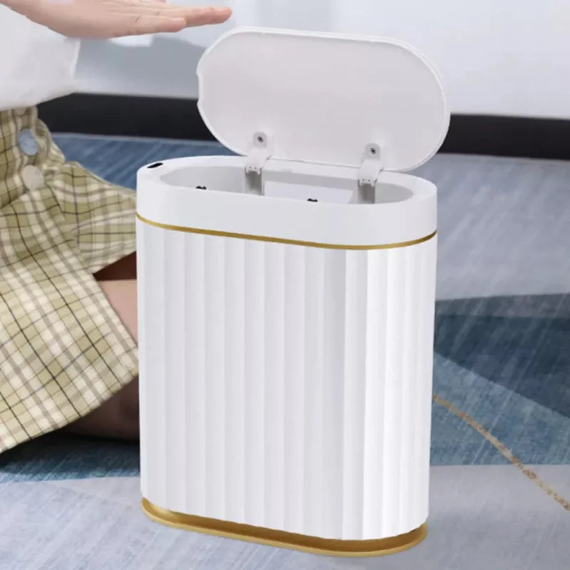Lixeira Automática Oval 9L com Sensor para Banheiro e Cozinha