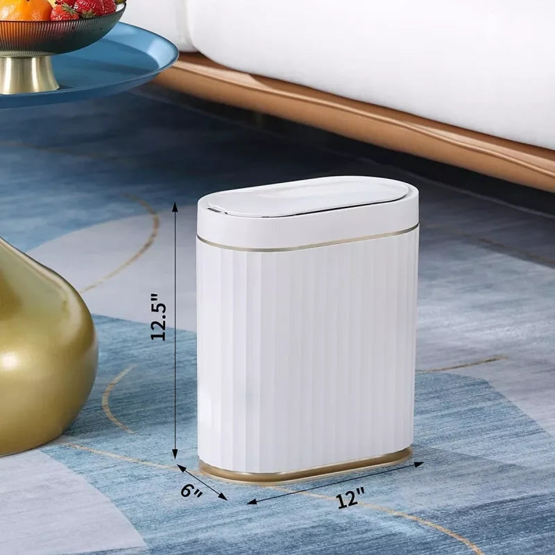 Lixeira Automática Oval 9L com Sensor para Banheiro e Cozinha
