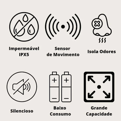 Lixeira Automática Redonda 9L com Sensor para Banheiro e Cozinha