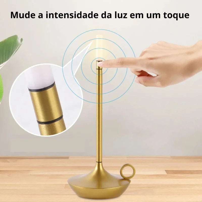 Luminária de Mesa LED Sem Fio Recarregável para Decoração Noturna