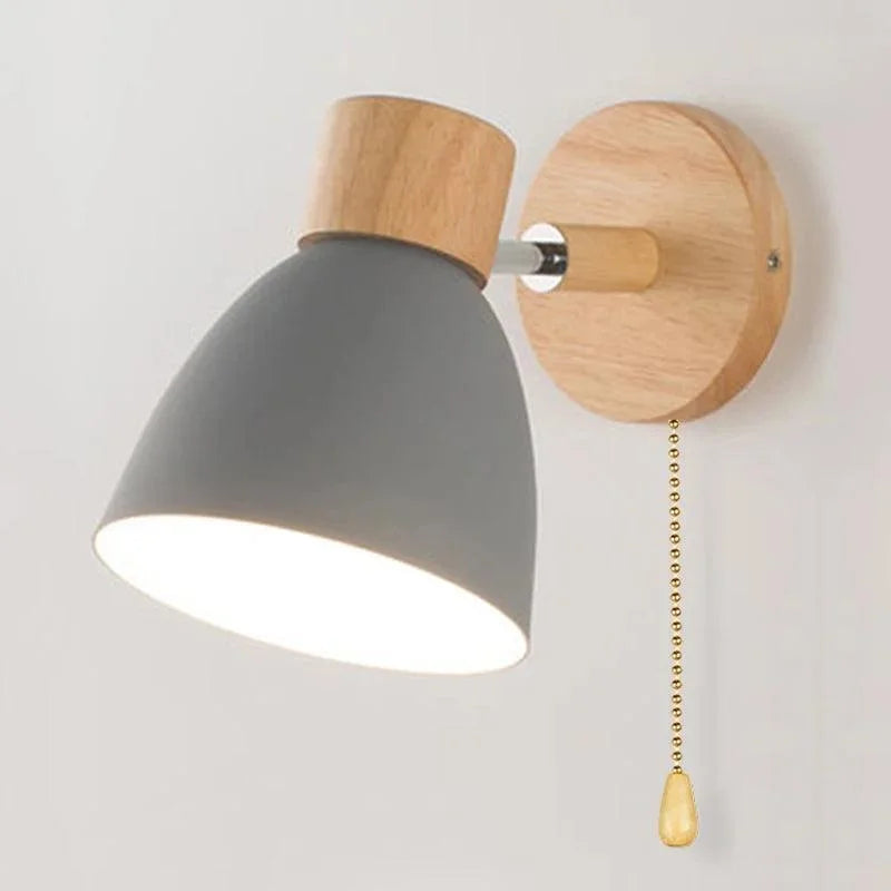 Luminária de Parede LED em Madeira Estilo Nórdico para Decoração