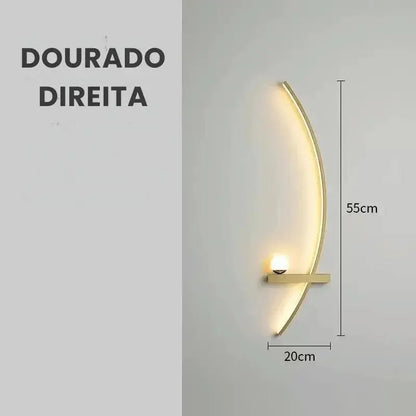 Luminária de Parede LED Minimalista Moderna com Controle Remoto