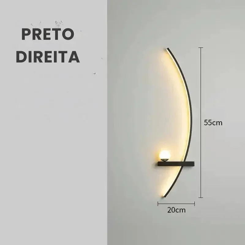 Luminária de Parede LED Minimalista Moderna com Controle Remoto