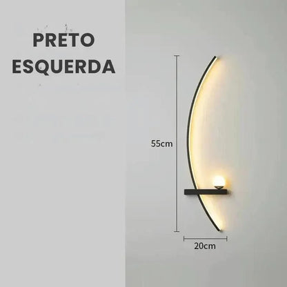 Luminária de Parede LED Minimalista Moderna com Controle Remoto