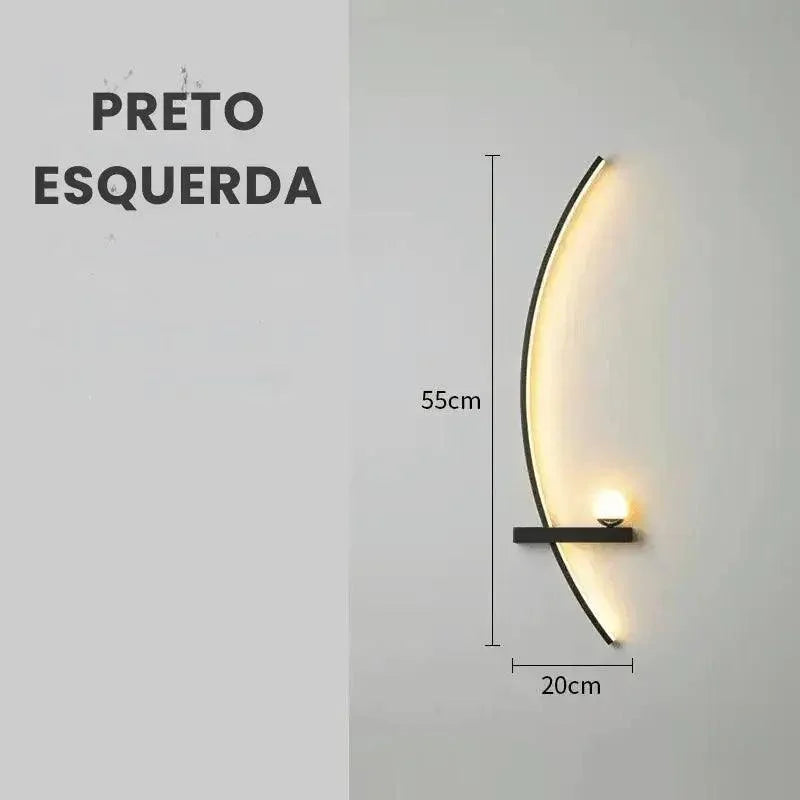 Luminária de Parede LED Minimalista Moderna com Controle Remoto