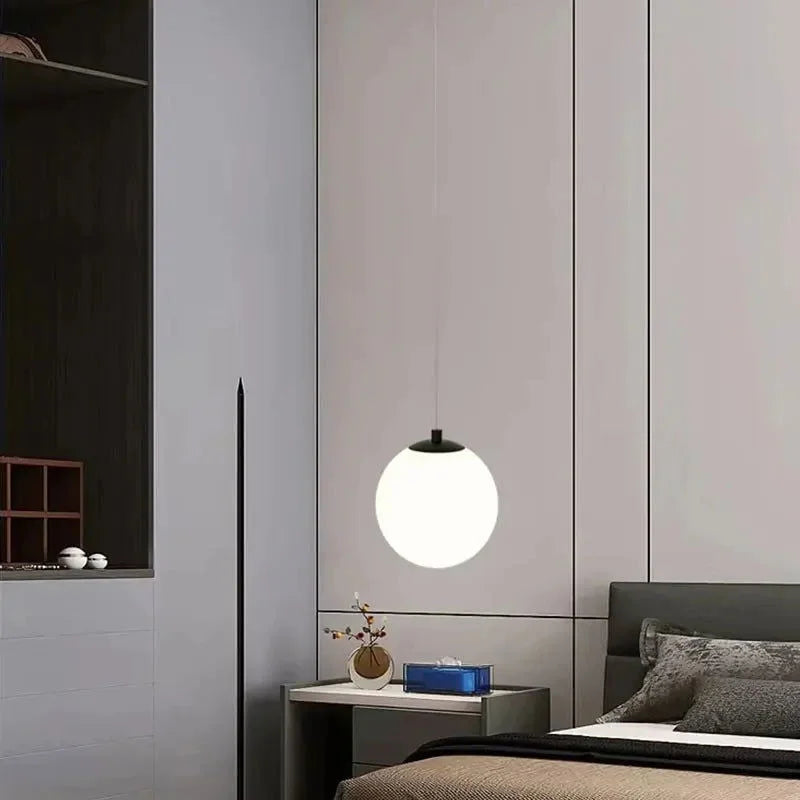 Lustre Pendente de Vidro com LED para Sala e Quarto - Iluminação Moderna